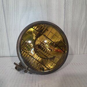 Vtg GE Amber Yellow Glass Lens Fog Drive Lamp Light for Automobile Tractor Mf16